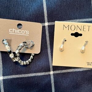 2 brand new pierced earrings